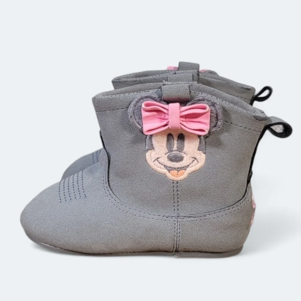 Disney Soft Faux Suede Minnie Mouse Baby Boots Size 18 - 24 months